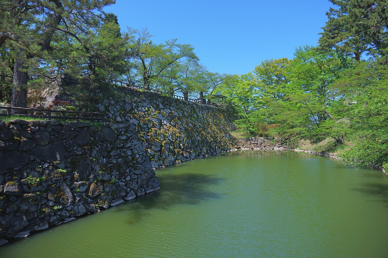 The inner moat of Hirosaki Castle in early summer