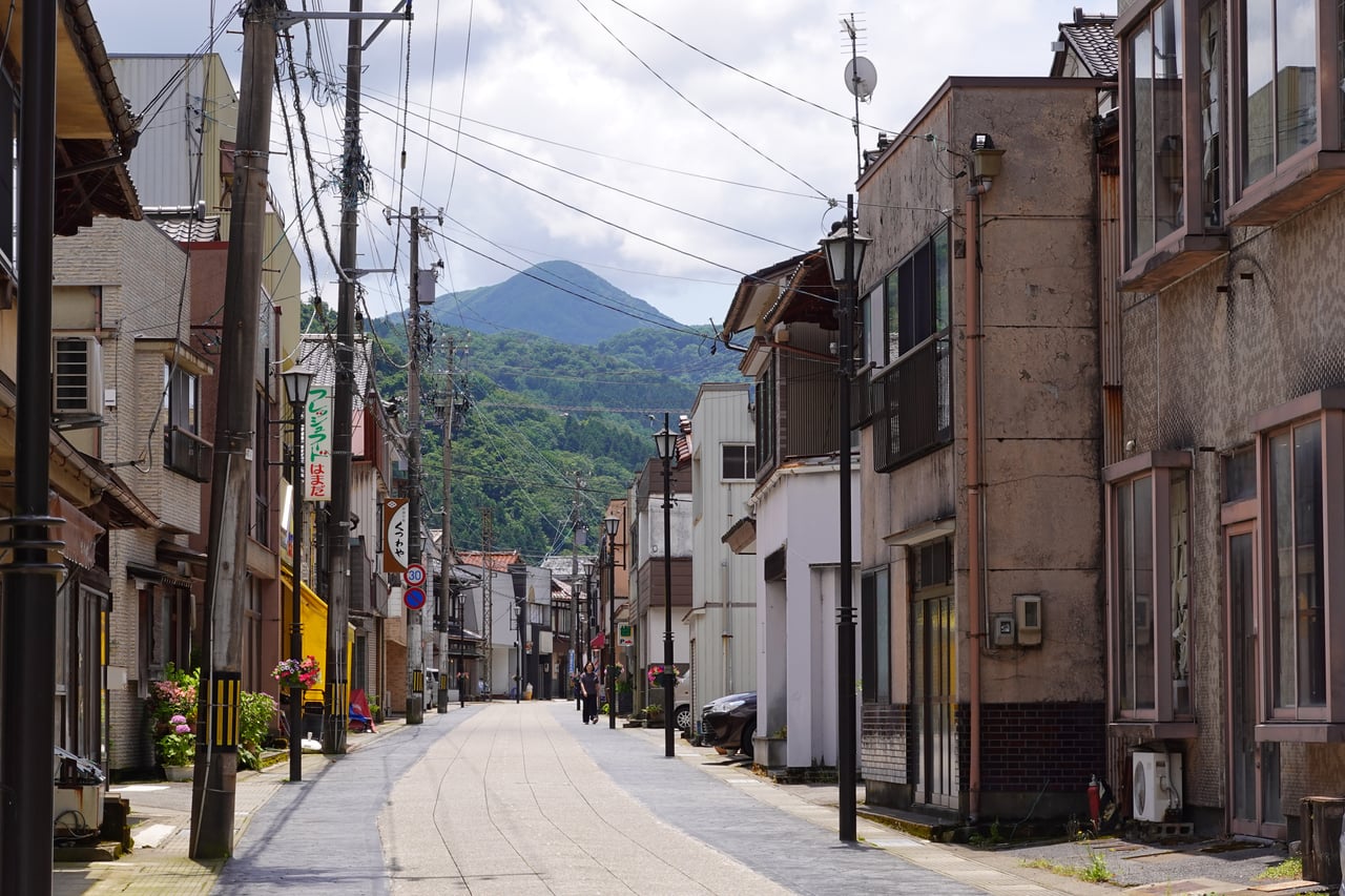 A view of Yamanaka Onsen, the hot-spring town in Kaga, Ishikawa Prefecture.